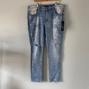 NWT Fashion Nova Men Light Blue Distressed Skinny Jeans